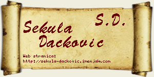 Sekula Dačković vizit kartica